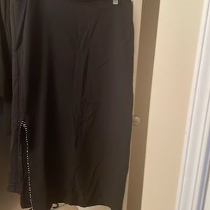 Long blk skirt with side zip rhinestones sz 12